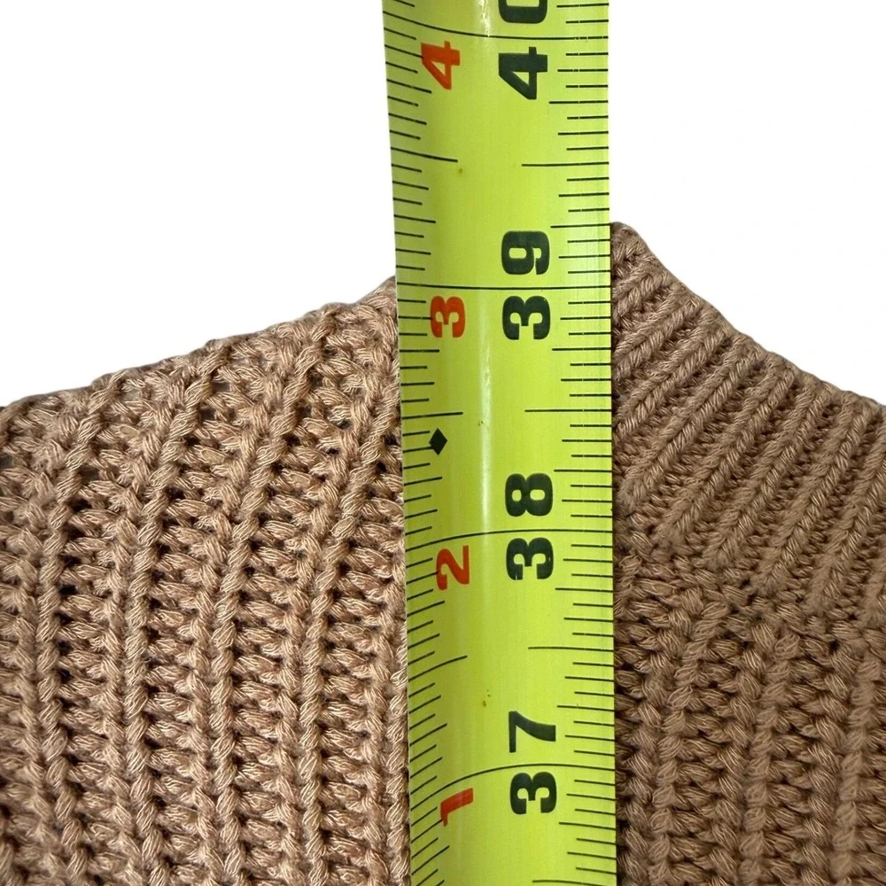 Staud Marylebone Sweater Dress XS – Camel Knit Balloon Sleeve Ribbed Mini - Picture 4 of 8